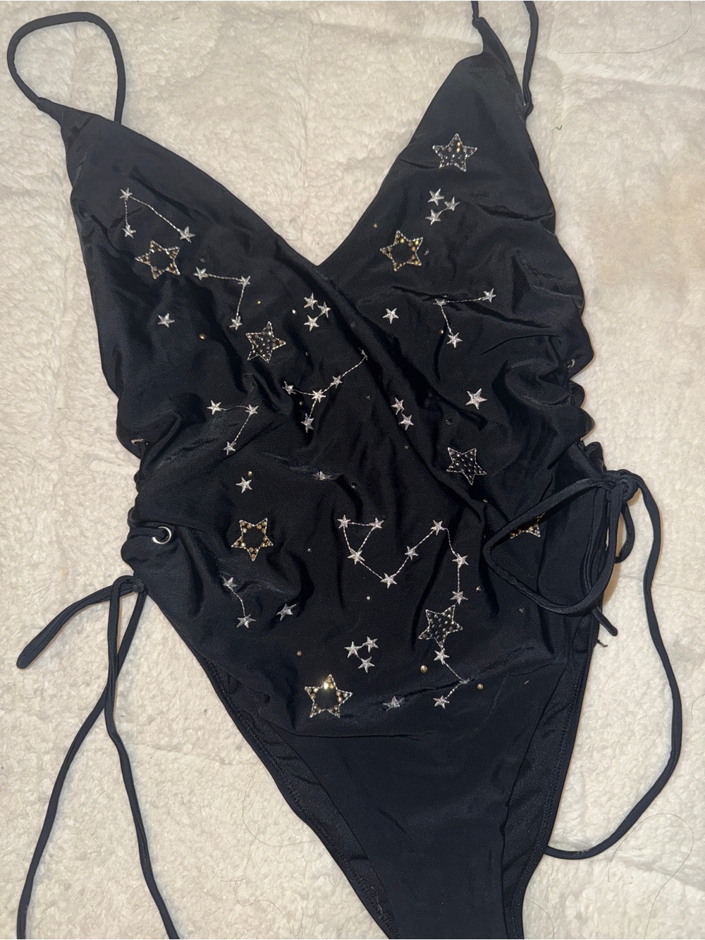 TOPSHOP Astrology Stars One Piece Low Back Bikini